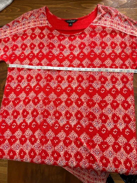 Lucky Brand orange pink blue knee length dress medium - Picture 5 of 8